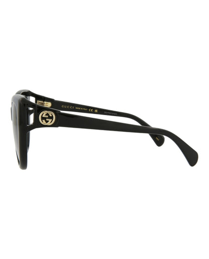 Gucci Cat Eye Sunglasses Black/Black/Grey (GG0877S-30010262-001)