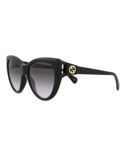 Gucci Cat Eye Sunglasses Black/Black/Grey (GG0877S-30010262-001)