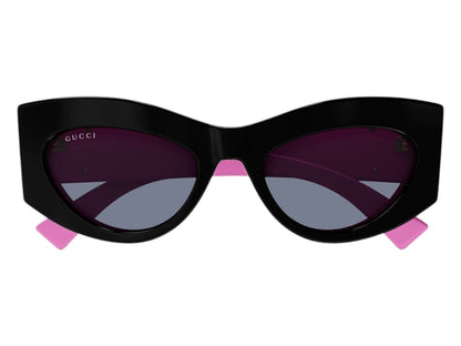 Gucci Cat Eye Sunglasses Black Fuchsia Pink Grey (GG1843S-005-53)