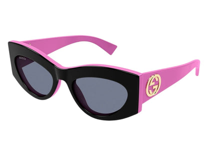 Gucci Cat Eye Sunglasses Black Fuchsia Pink Grey (GG1843S-005-53)