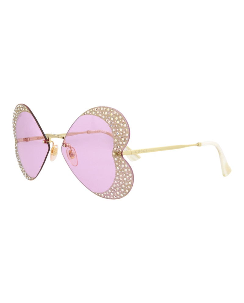 Gucci Cat Eye Sunglasses Gold/Gold/Pink (GG0897S-30010507-001)