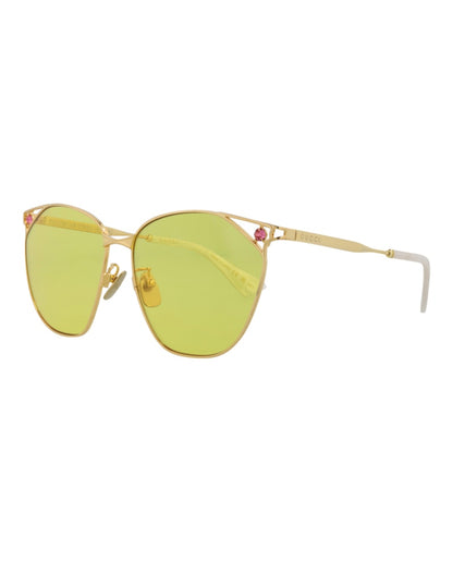 Gucci Cat Eye Sunglasses Gold/Gold/Yellow (GG1375SA-30014208-002)