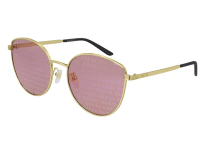 Gucci Cat Eye Sunglasses Gold Pink (GG0807SA-004-58)