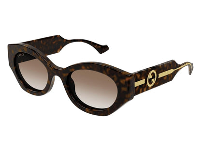 Gucci Cat Eye Sunglasses Havana Crystal Brown Gradient (GG1553S-002-52)