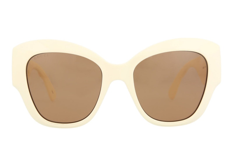 Gucci Cat Eye Sunglasses Ivory/Brown (GG0808S-30009479-002)