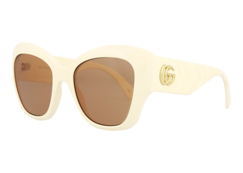 Gucci Cat Eye Sunglasses Ivory/Brown (GG0808S-30009479-002)