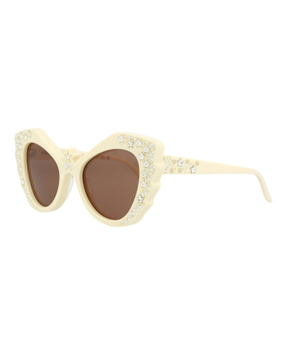 Gucci Cat Eye Sunglasses Ivory/Ivory/Brown (GG1095S-30012868-002)