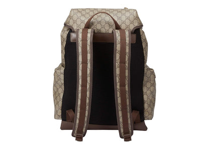 Gucci Cat Print Skateboard Backpack GG Supreme Beige/Ebony