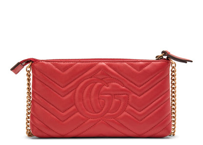 Gucci GG Marmont Chain Bag Matelasse Mini Red
