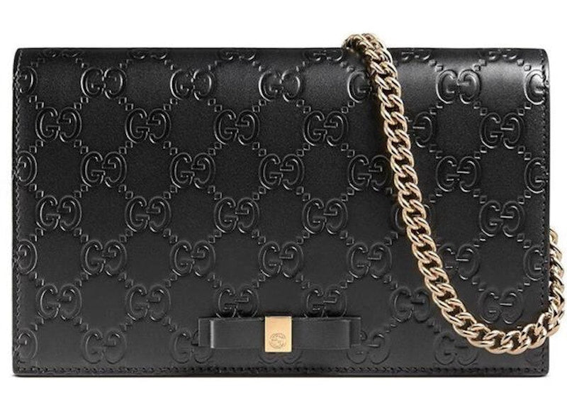 Gucci Chain Crossbody Mini Guccissima Black
