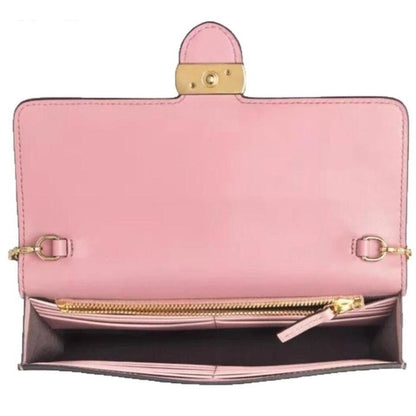 Gucci Chain Wallet Interlocking Guccissima Mini Pink
