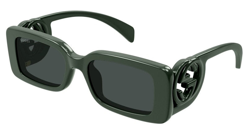 Gucci Chaise Lounge Sunglasses Green/Solid Smoke Grey (GG1325S-003)