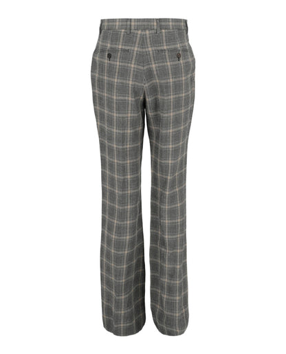 Gucci Checkered Straight-Leg Trousers Grey Beige