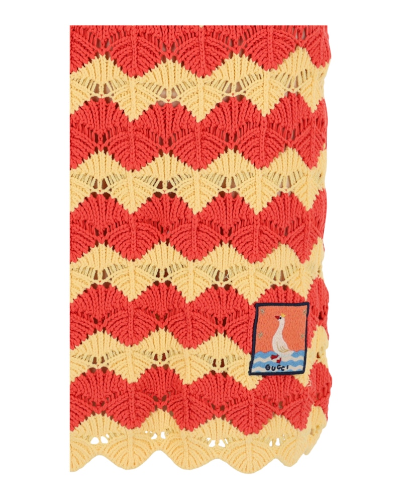 Gucci Chevron Knit Skirt Orange Multi