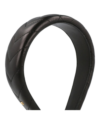 Gucci Chevron-Quilted Leather Headband Black