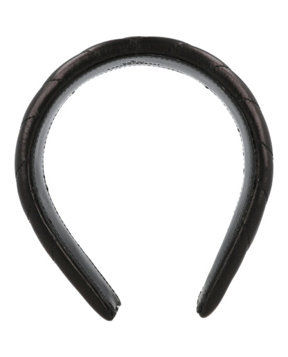 Gucci Chevron-Quilted Leather Headband Black