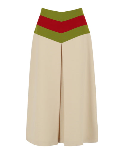 Gucci Chevron Vintage Web Stripe Skirt White