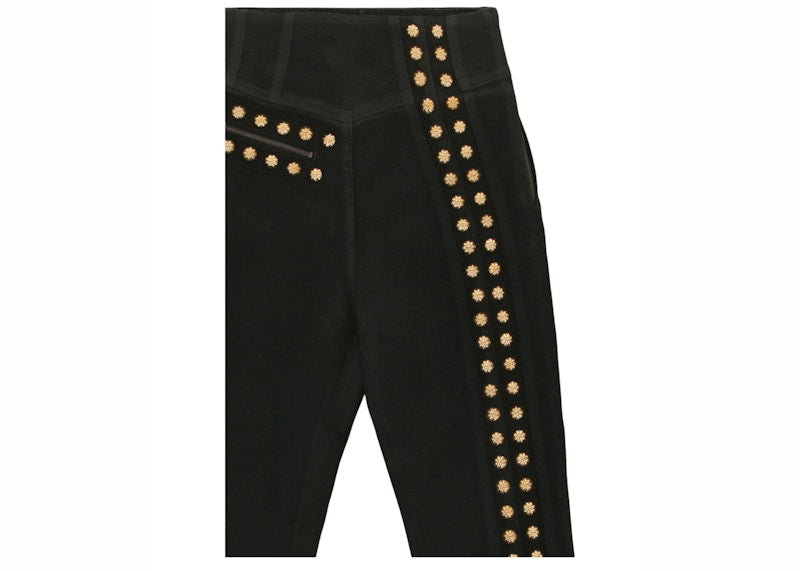 Gucci Coated Denim Pant with Studs Black Gold