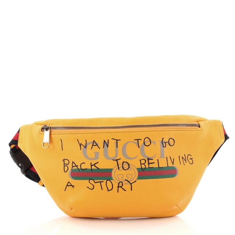 Gucci Coco Capitan Belt Bag Vintage Logo Print Small Yellow