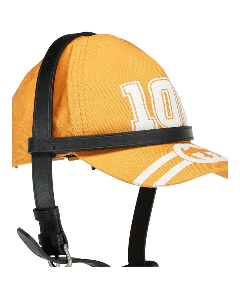 Gucci College GG Strap Detailed Baseball Cap Yellow