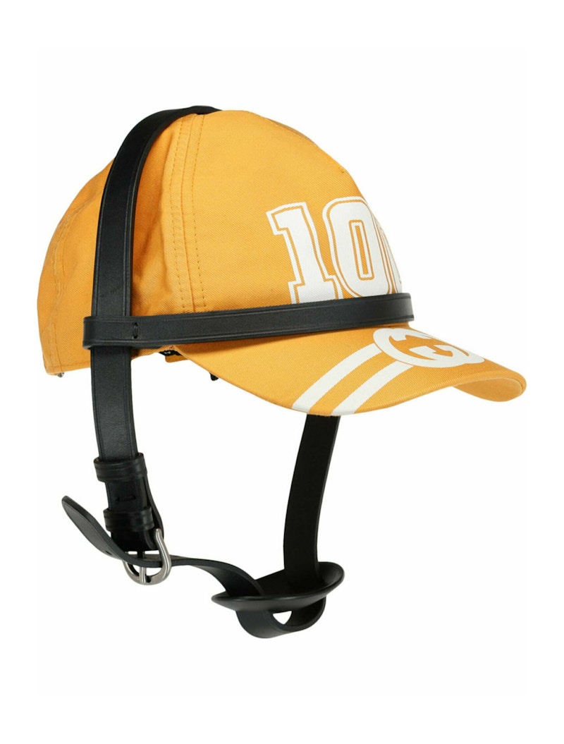 Gucci College GG Strap Detailed Baseball Cap Yellow