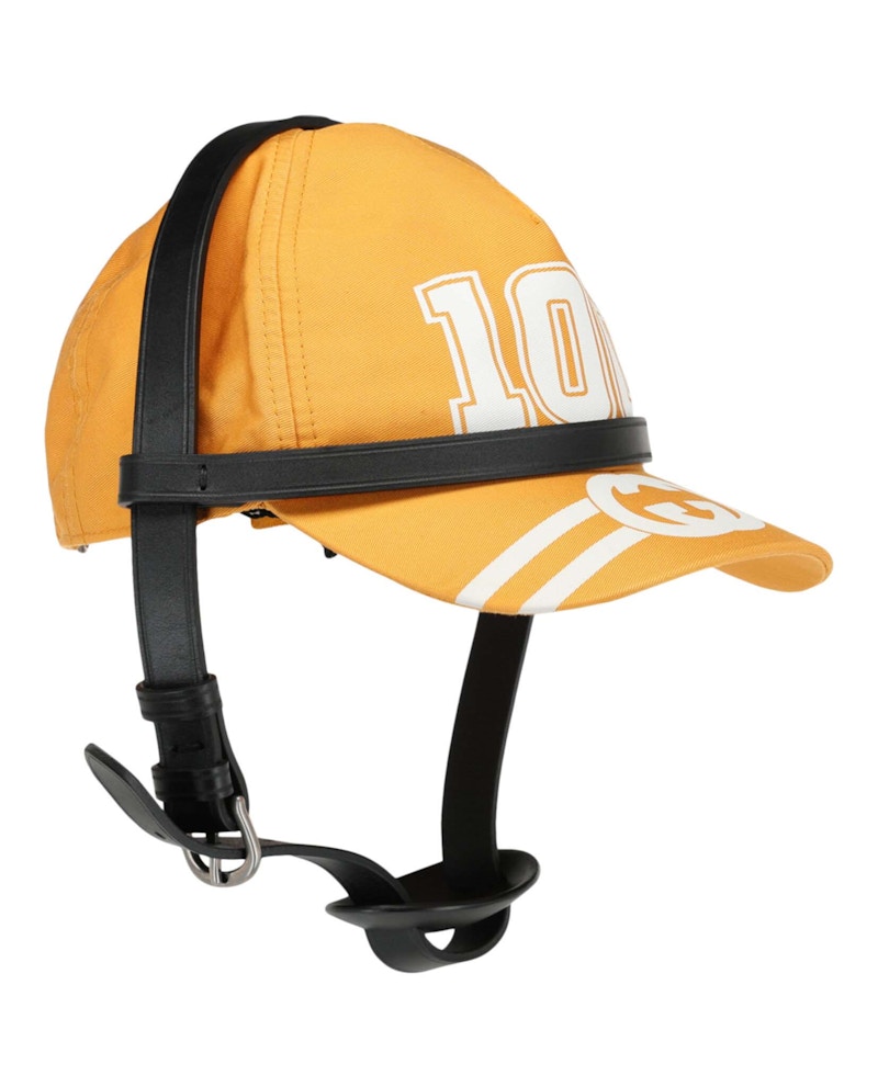 Gucci College GG Strap Detailed Baseball Cap Yellow