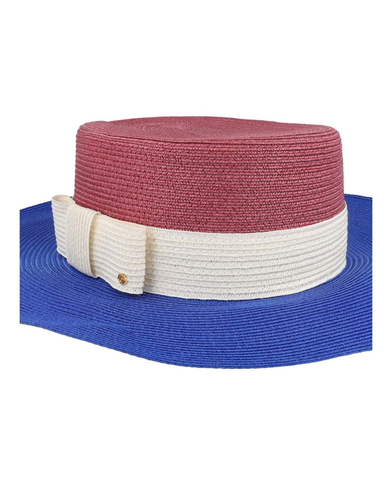 Gucci Colorblock Flat Top Hat Pink