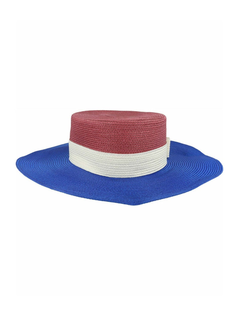 Gucci Colorblock Flat Top Hat Pink