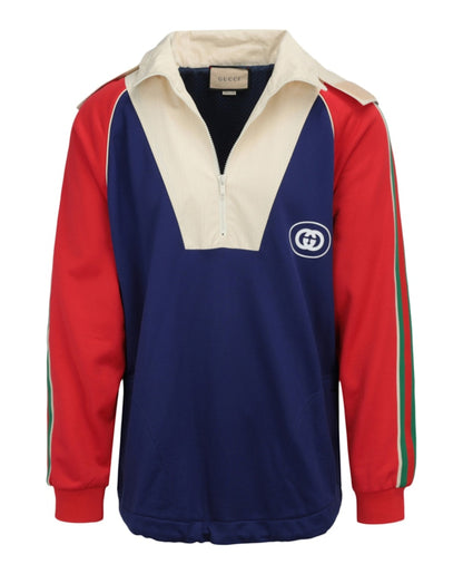 Gucci Colorblock Logo Sweatshirt Blue