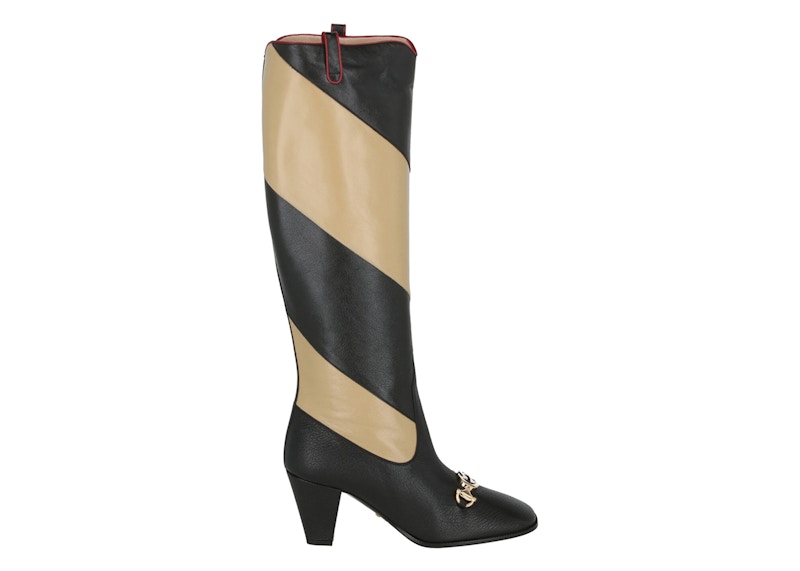 Gucci Colorblocked Leather Boots Black Tan (Women's)