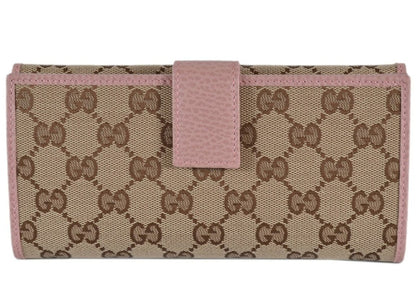 Gucci Continental Wallet GG Supreme Beige/Pink