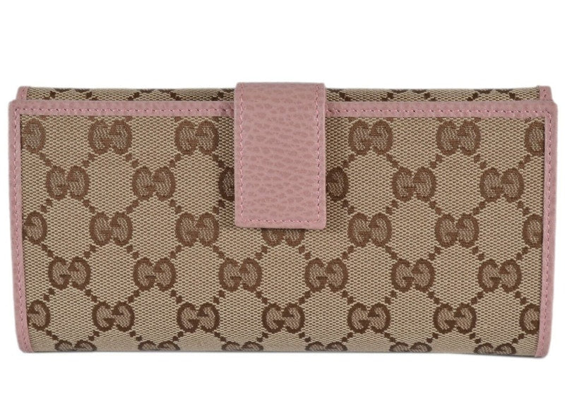 Gucci Continental Wallet GG Supreme Beige/Pink