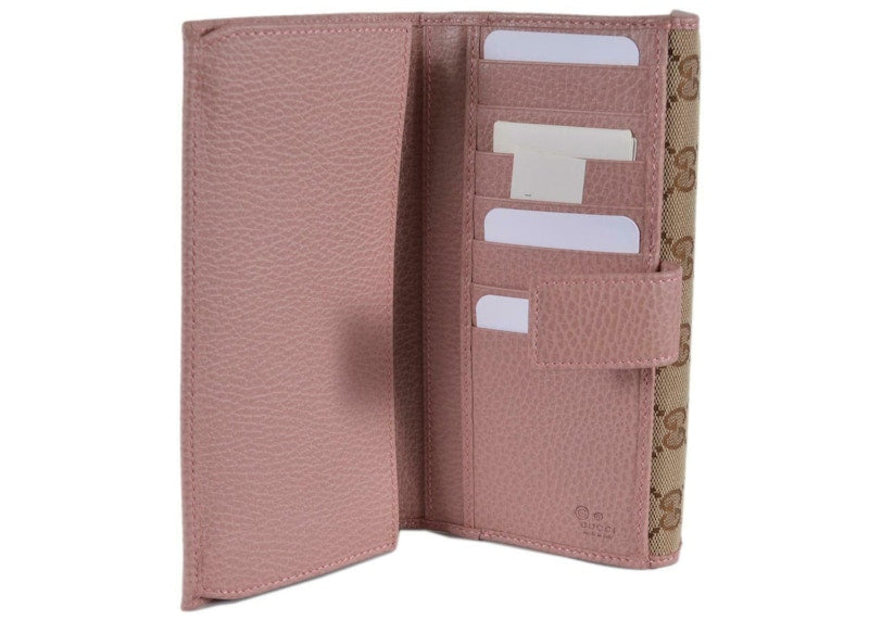 Gucci Continental Wallet GG Supreme Beige/Pink