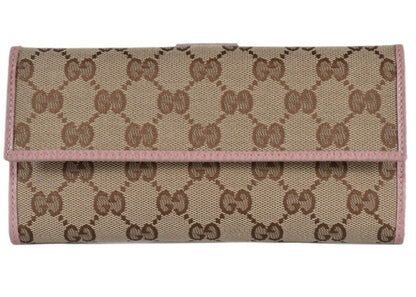 Gucci Continental Wallet GG Supreme Beige/Pink