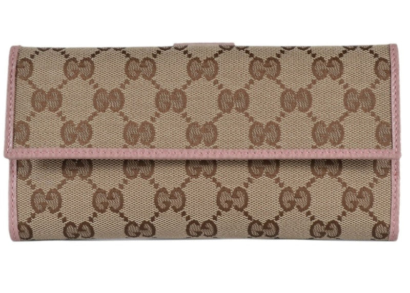 Gucci Continental Wallet GG Supreme Beige/Pink