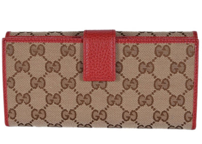 Gucci Continental Wallet GG Supreme Beige/Red