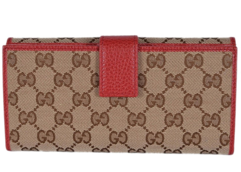 Gucci Continental Wallet GG Supreme Beige/Red