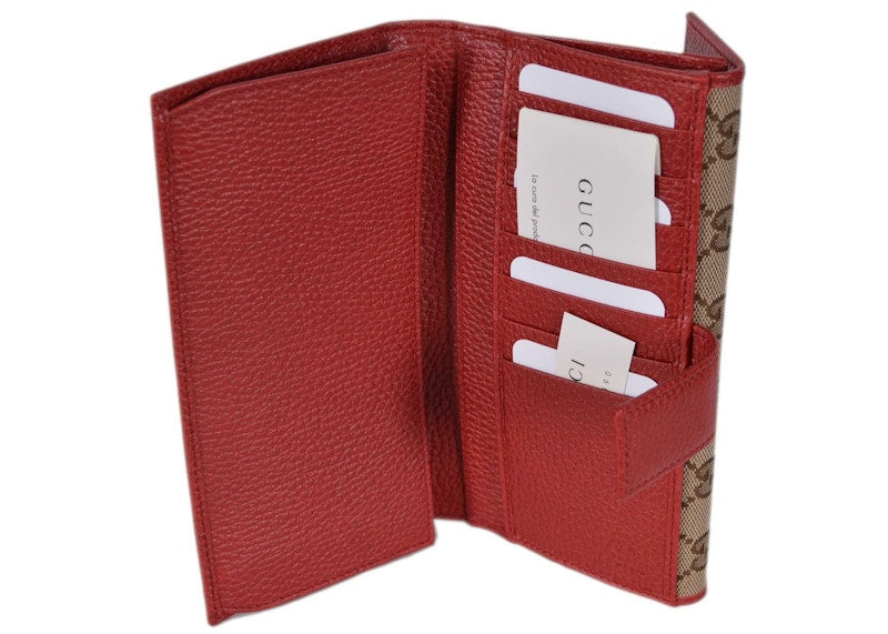 Gucci Continental Wallet GG Supreme Beige/Red