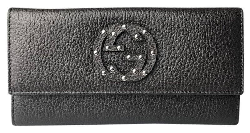 Gucci Continental Wallet Interlocking G Studded Black