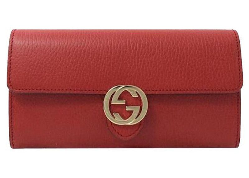 Gucci Continental Wallet Interlocking GG (12 Card Slot) Red