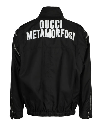 Gucci Convertible Graphic Print Jacket Black