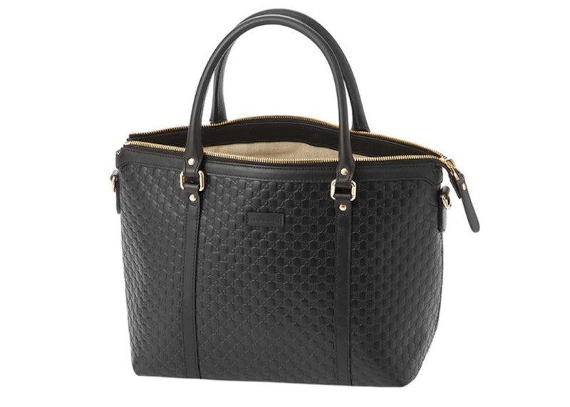 Gucci Convertible Tote Medium Microguccissima Black