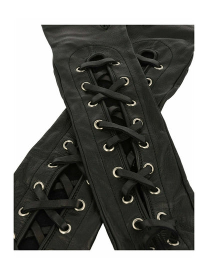 Gucci Corset Lacing Fingerless Gloves Black