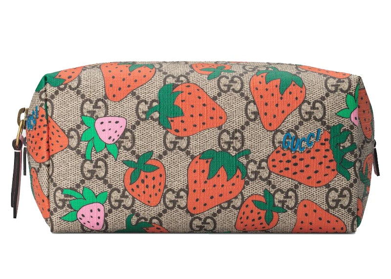 Gucci Cosmetic Case GG Strawberry Beige/Ebony Multicolor