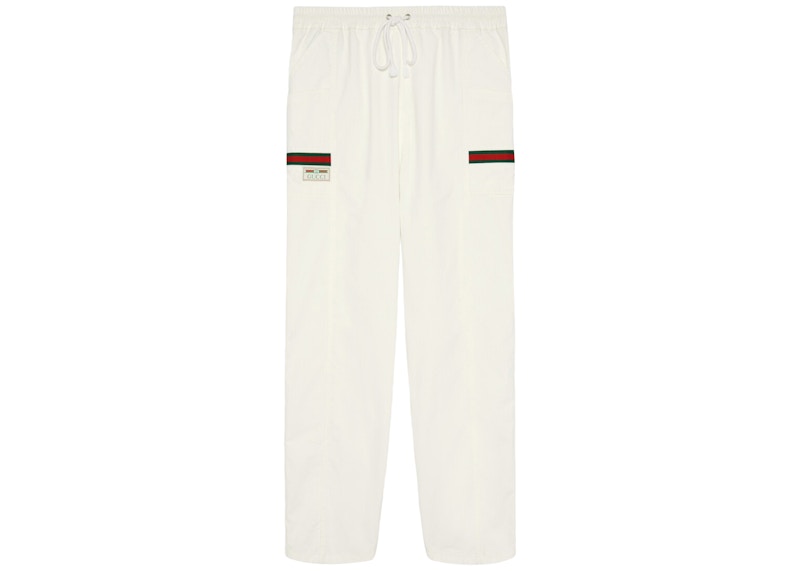 Gucci Cotton Canvas Pant With Gucci Label White
