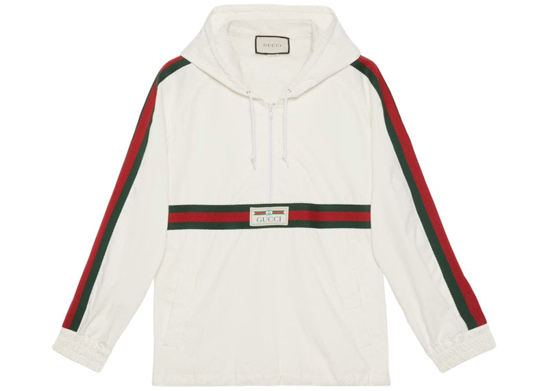 Gucci Cotton Canvas Windbreaker With Gucci Label White