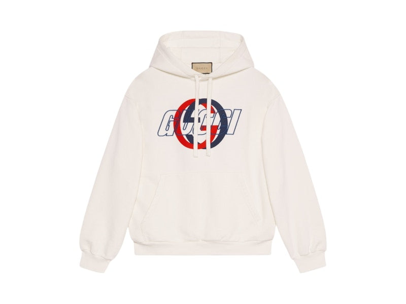 Gucci Cotton Jersey Hooded Sweatshirt Off White
