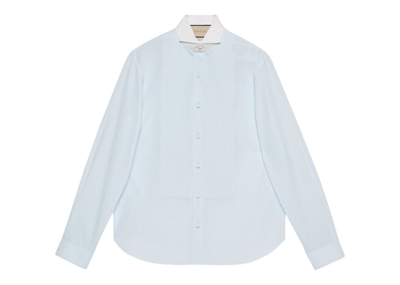 Gucci Cotton Popeline Boxy Shirt Pale Azure