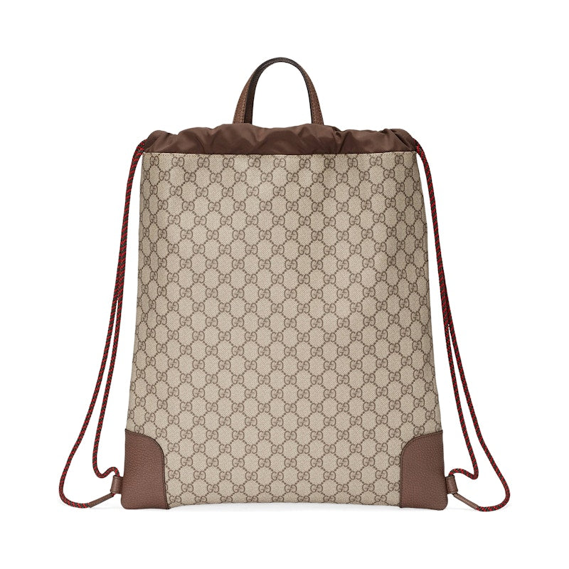 Gucci Courrier Drawstring Supreme Embroidered Appliques Beige Multicolor