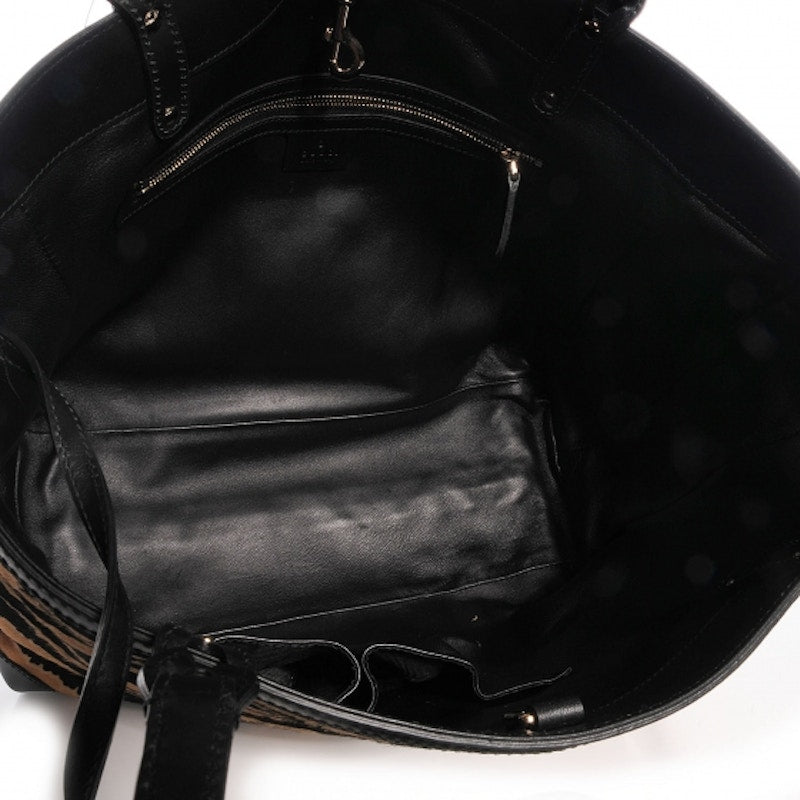 Gucci Craft Tote Zebra Medium Black/Brown